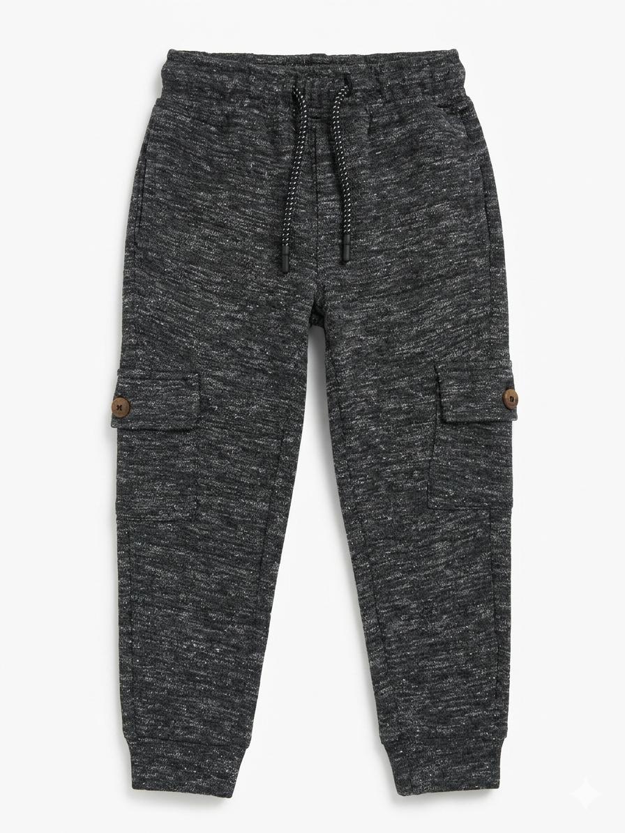 PIXIE LANE Cotton Joggers for boys, Dark Grey