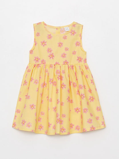 LCW Crew Neck Patterned Girls' Dress
