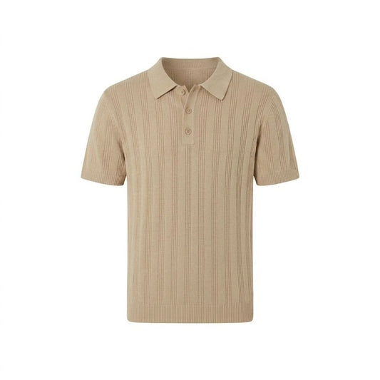 Livergy® Men's Knitted Polo Shirt (Beige)