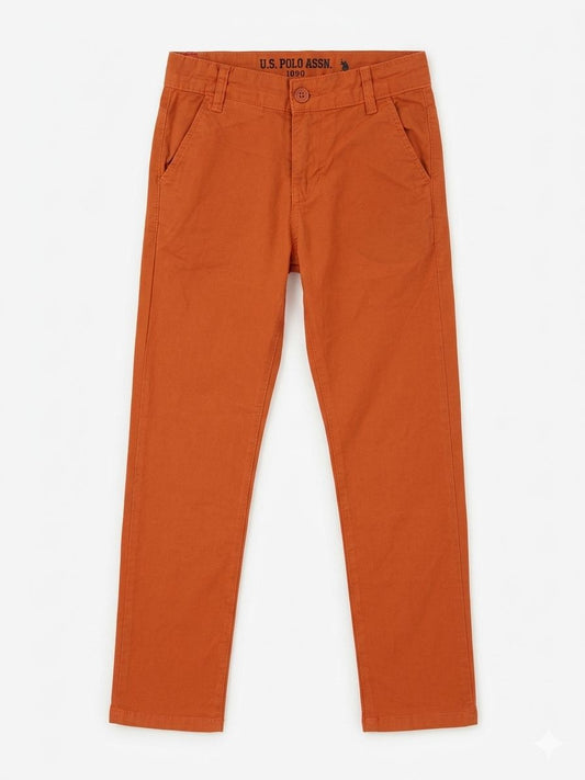Boys' U.S. Polo Assn. Burnt Orange Slim Chino Pants