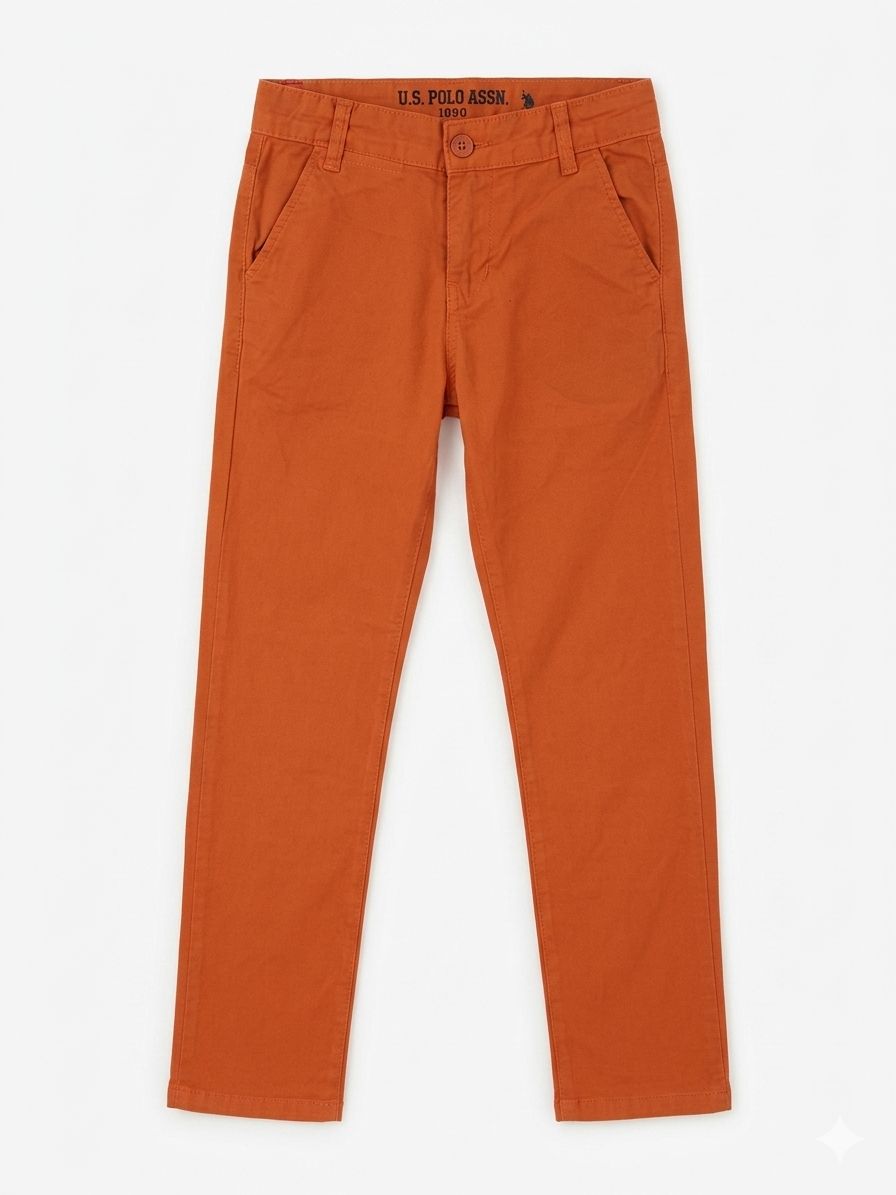 Boys' U.S. Polo Assn. Burnt Orange Slim Chino Pants