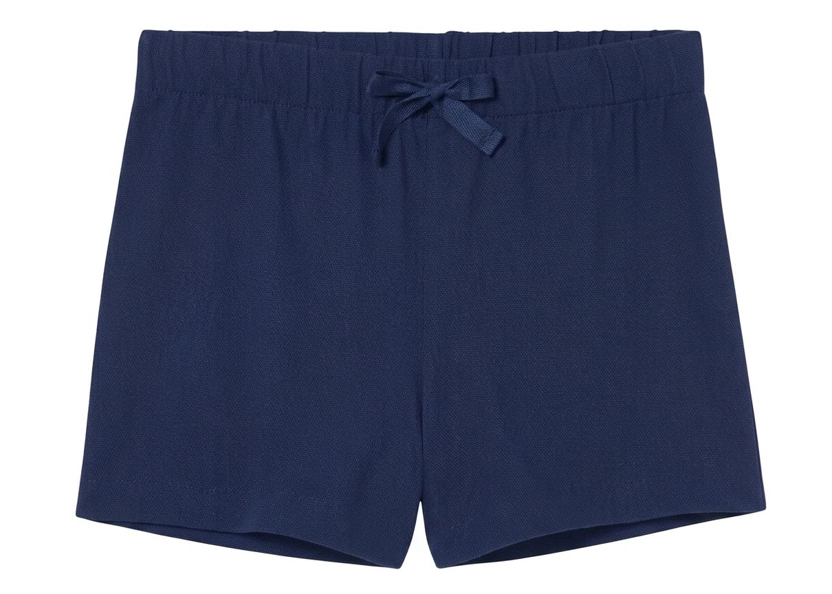 Girls' Dark Navy Woven Shorts with Drawstring