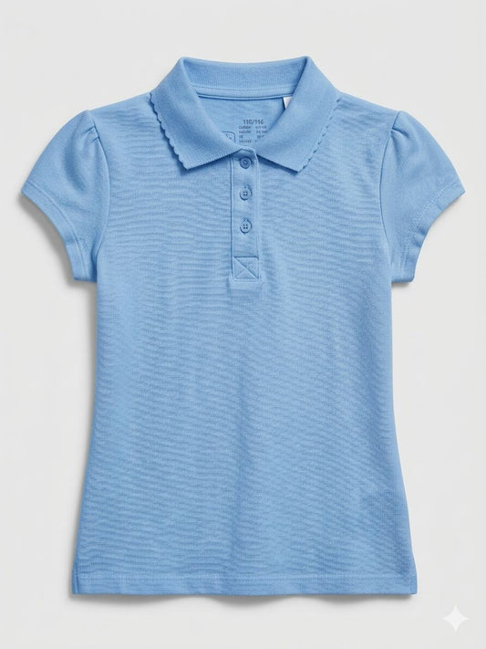 Blue Pique Polo Shirt