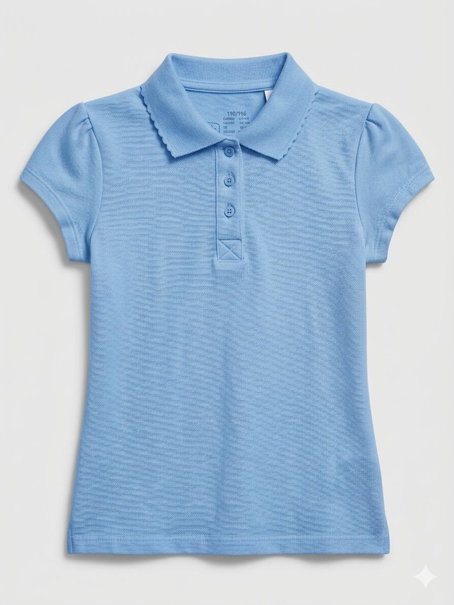 Blue Pique Polo Shirt