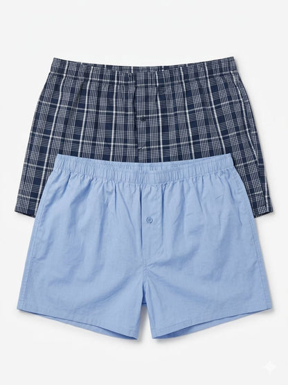 LIVERGY pack of 2 Men’s boxers shorts, blue & navy