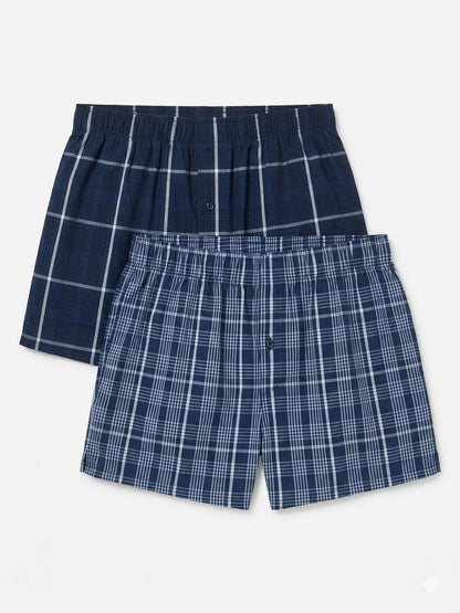 LIVERGY pack of 2 Men’s boxers shorts, blue & navy