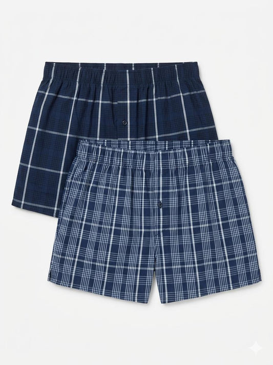 LIVERGY pack of 2 Men’s boxers shorts, blue & navy