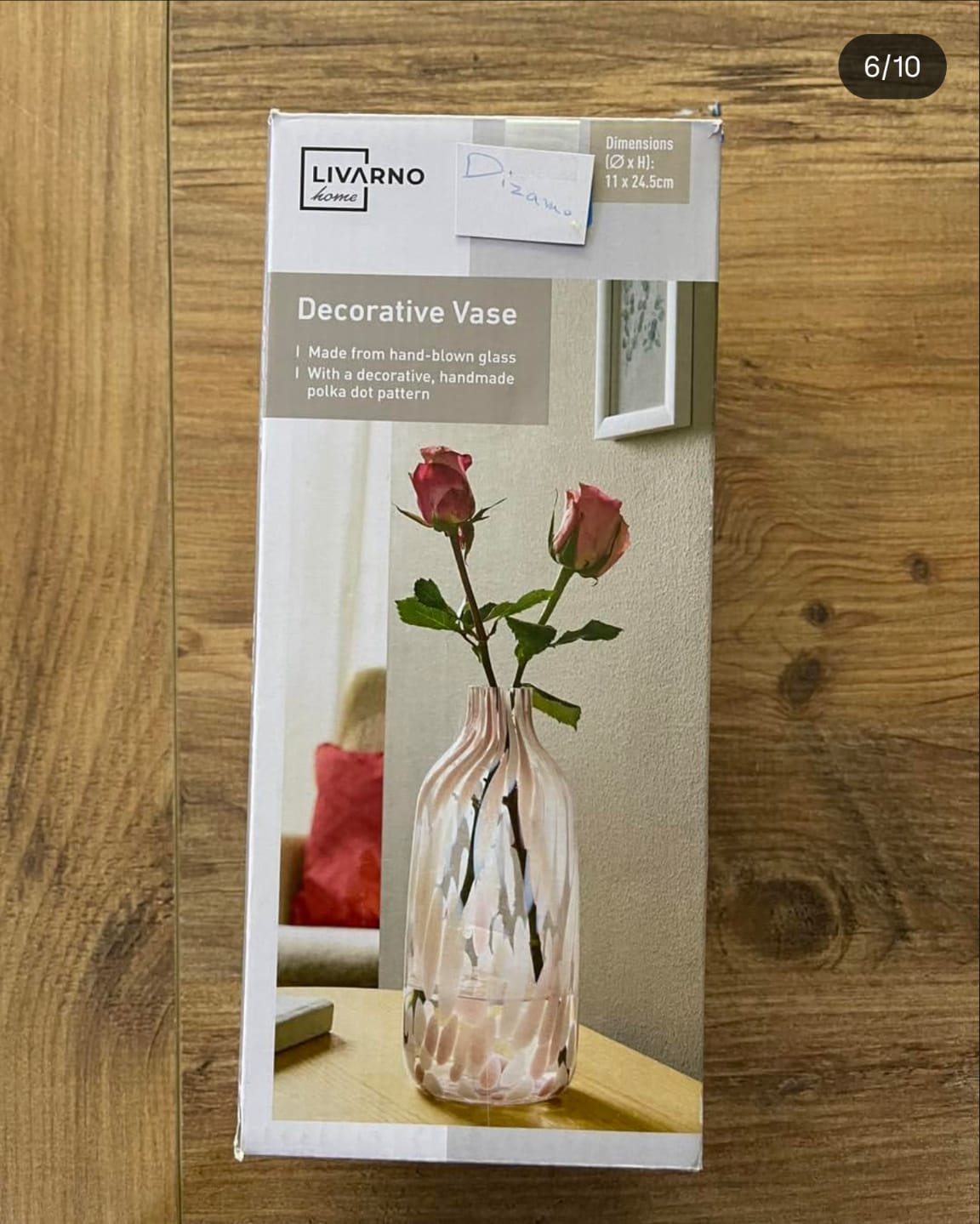 LIVARNO HOME Decorative Glass Vase 24.5CM