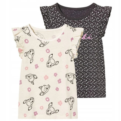 A set of short-sleeved ruffle T-shirts, with a Bambi motif