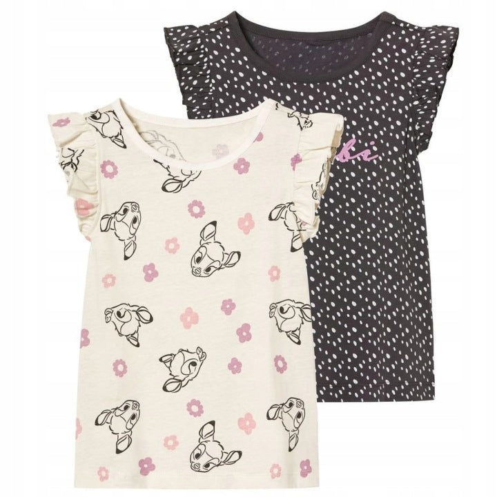A set of short-sleeved ruffle T-shirts, with a Bambi motif