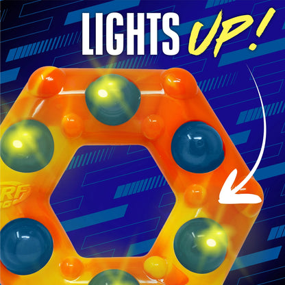 Nerf Dog LED Light Up & Squeak Hex Ring Chew Toy