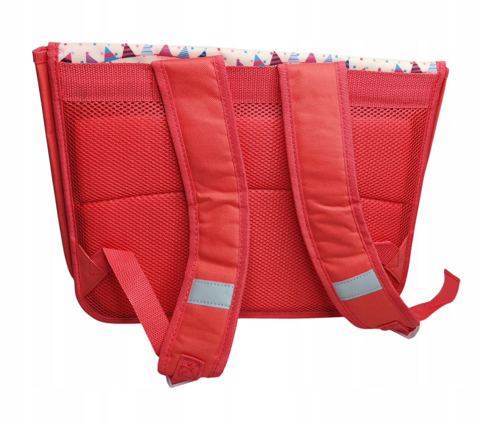 Kids' Red School Backpack Satchel (38cm) – Festive Flag Pattern