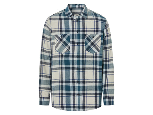 Livergy® Men's Shirt (Checkered/White/Blue)