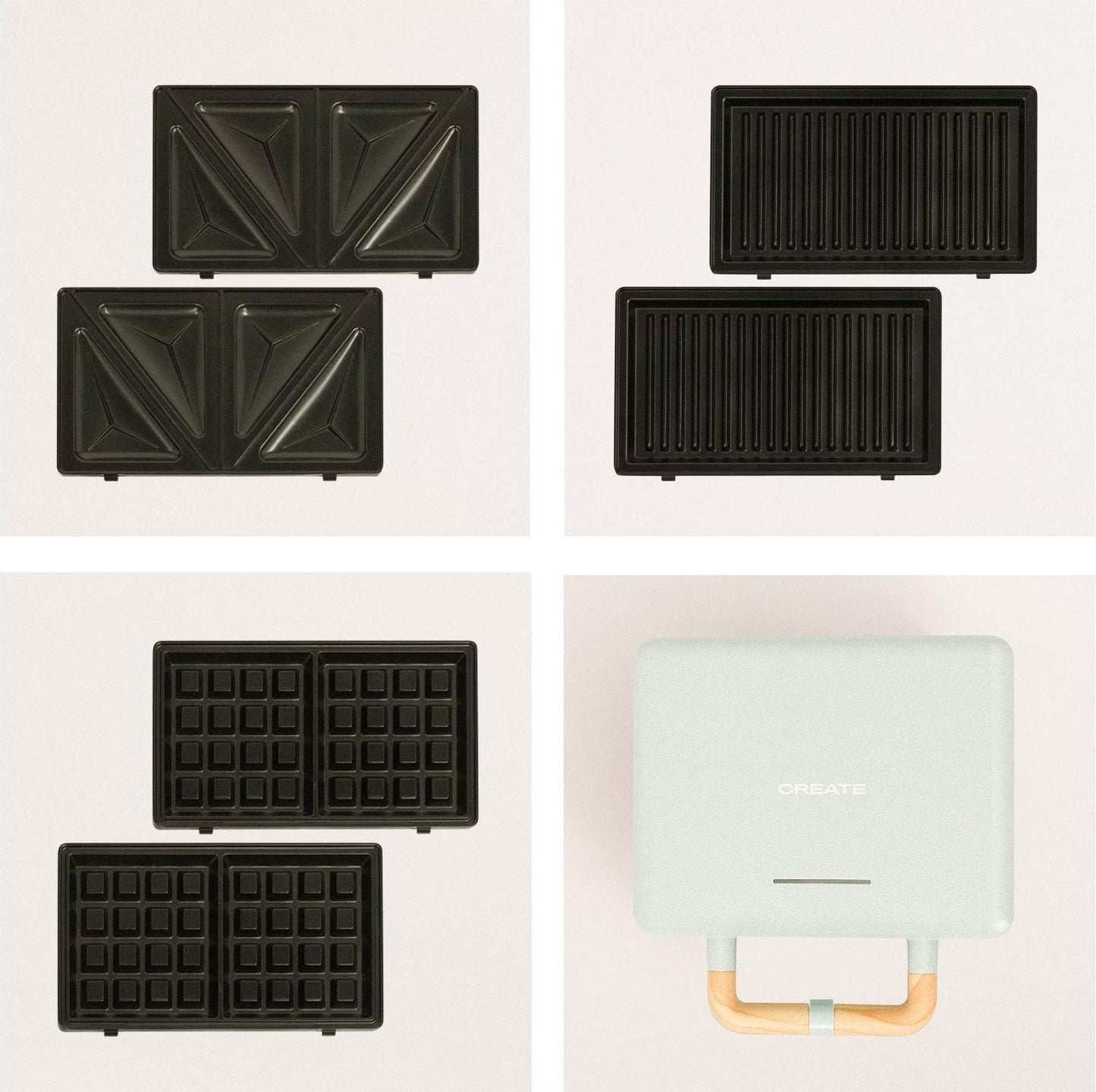 Create STONE 3 IN 1 STUDIO - Sandwich and Waffle Maker, Blue