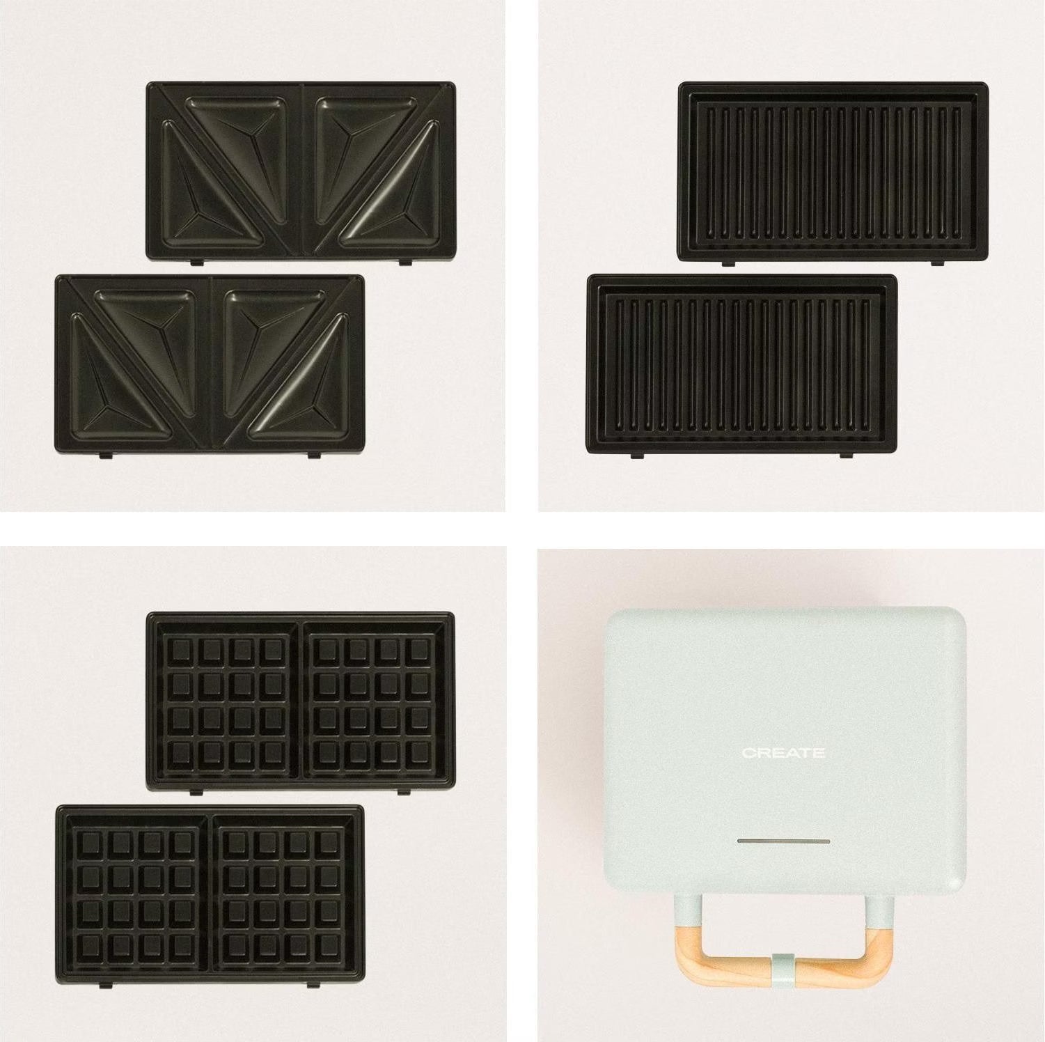 Create STONE 3 IN 1 STUDIO - Sandwich and Waffle Maker, Blue