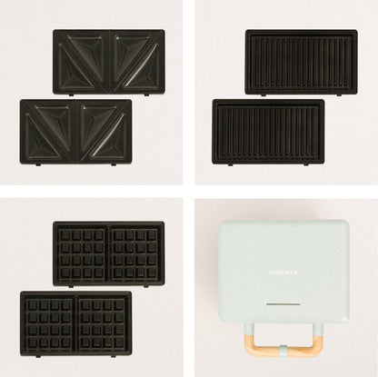 Create STONE 3 IN 1 STUDIO - Sandwich and Waffle Maker, Blue
