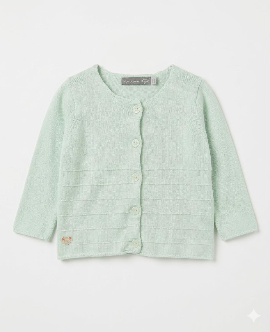 Sergent Major Girls' Knit Cardigan – Mint Green