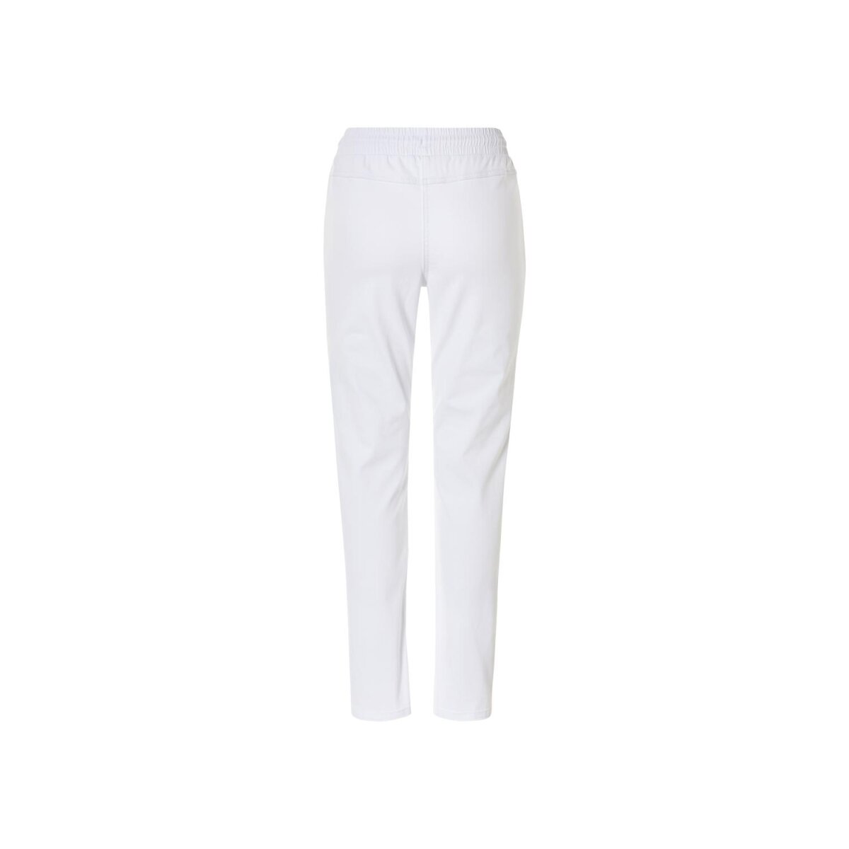 Women's professional trousers, high cotton content, white (Straight fit)
