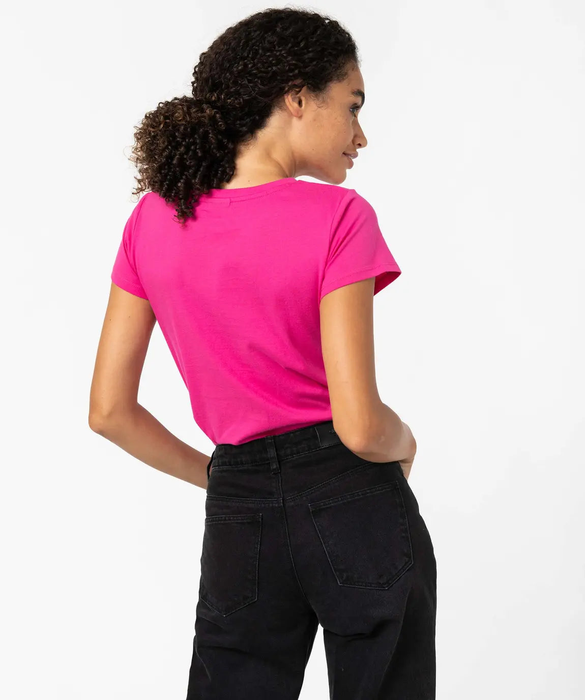 Women's short-sleeved T-shirt with Princess Peach print - Super Mario pink