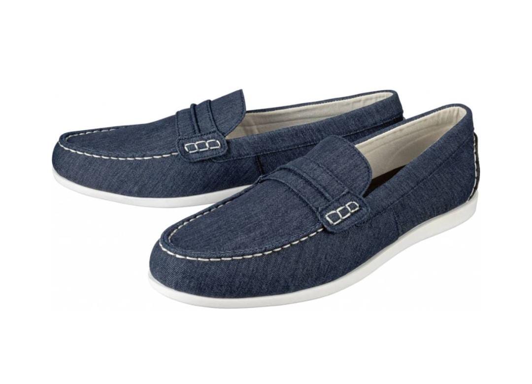 Men's Denim textile moccasins