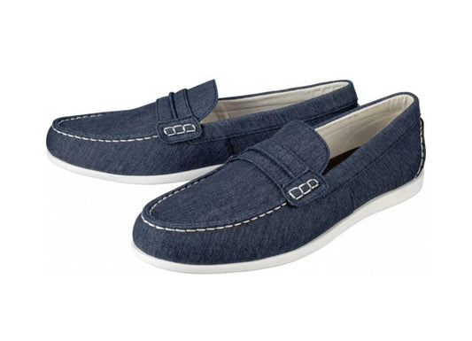 Men's Denim textile moccasins