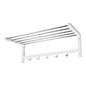 Coat rack with 5 hooks and shelf (White)