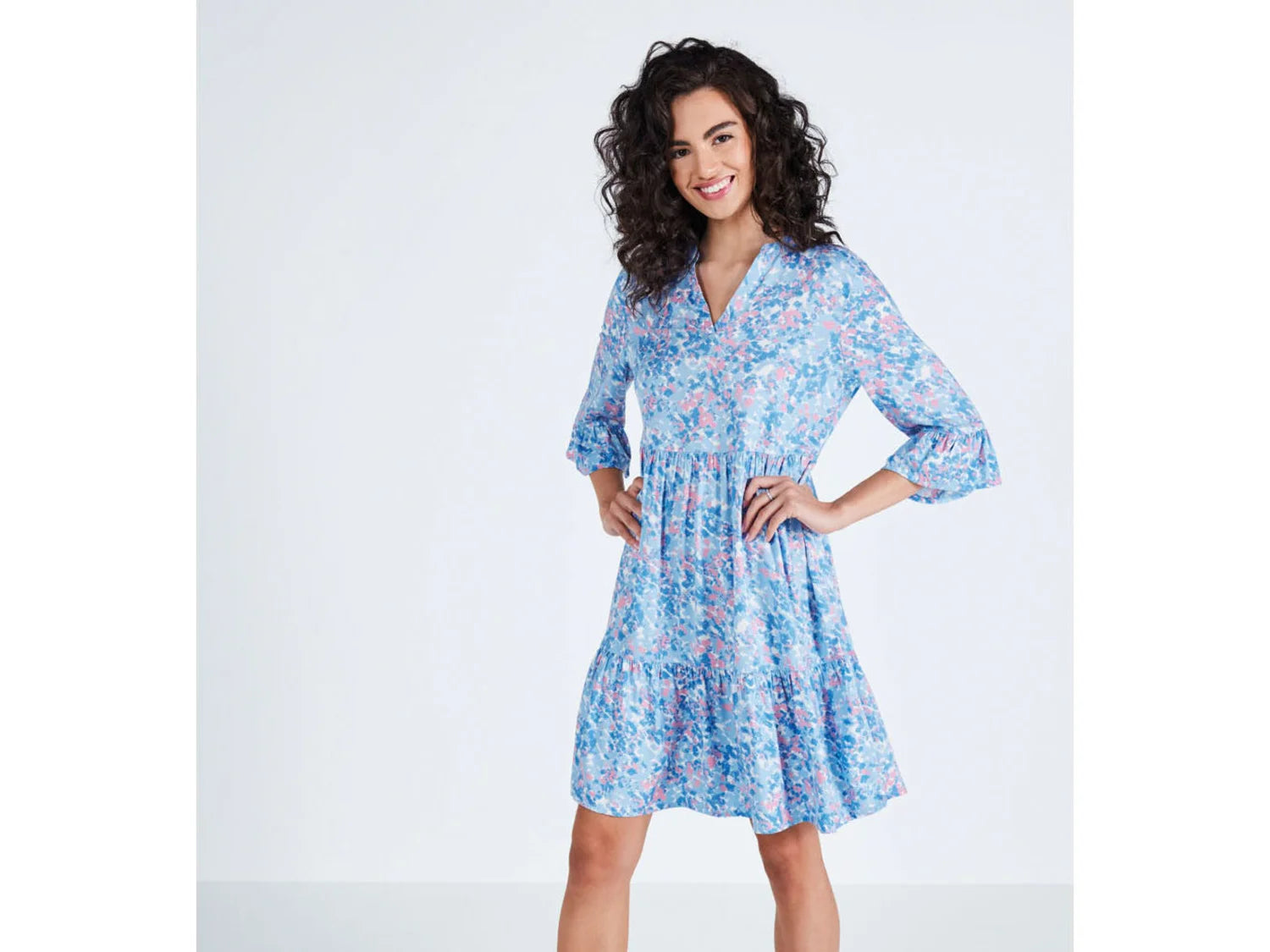 Ruffle Dress (Blue)