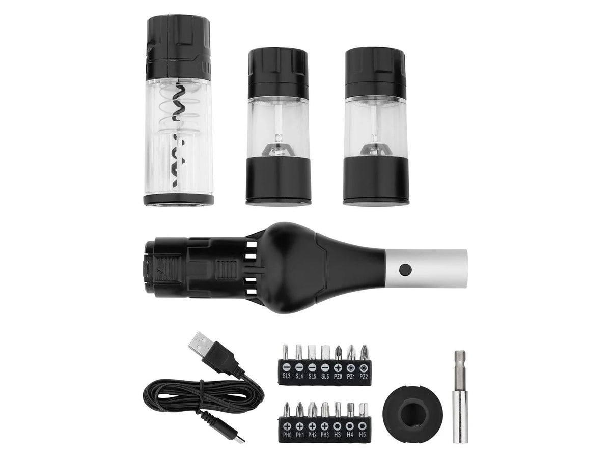 Cordless screwdriver set with accessories BBQ PAS 4 D7, 10 Nm, 4 V