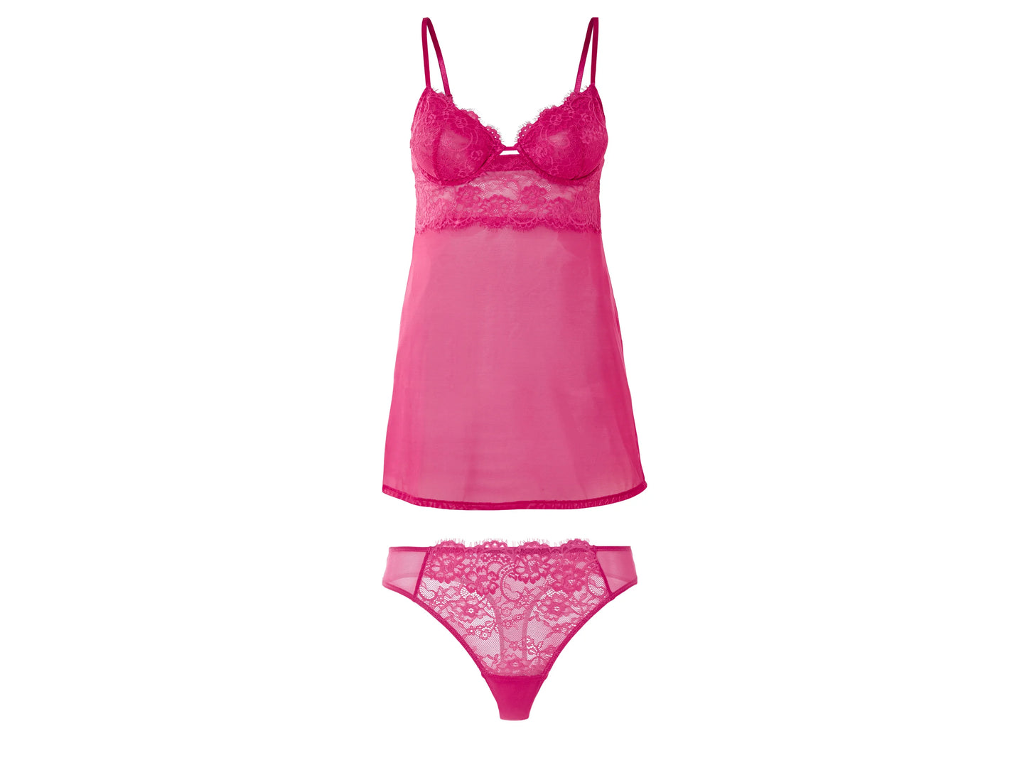Women's negligee set, 2-piece (pink)