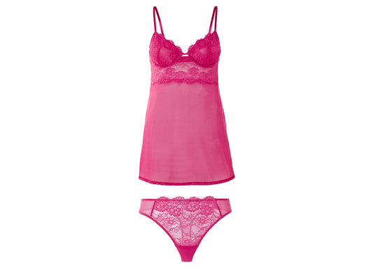 Women's negligee set, 2-piece (pink)