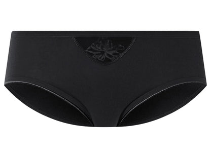 Women's briefs, 3 pieces, in cuddly fine rib quality (Black)