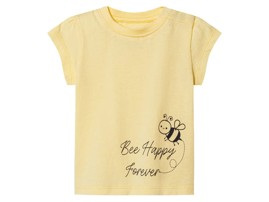 Girls' T-shirts for babies, 2 pieces (bee)