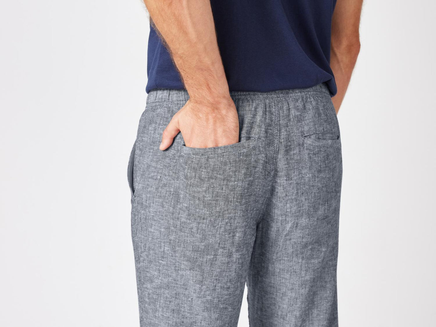 TOWNLAND Men's linen trousers, Straight Fit