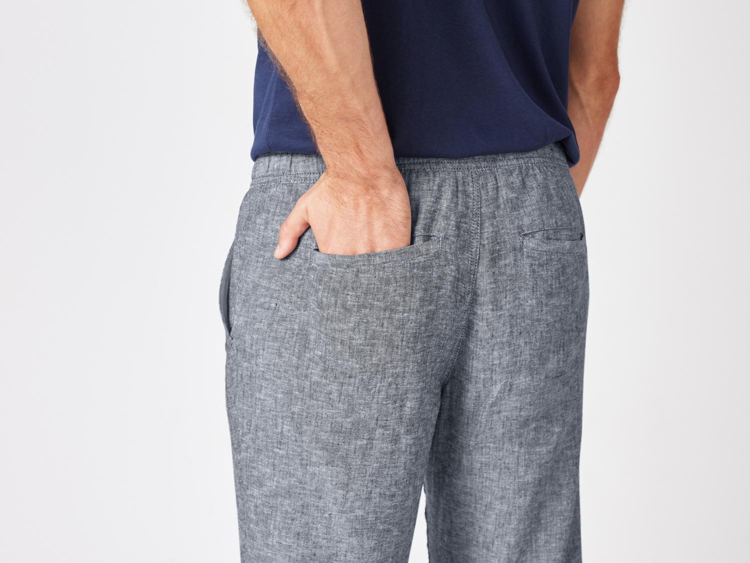 TOWNLAND Men's linen trousers, Straight Fit
