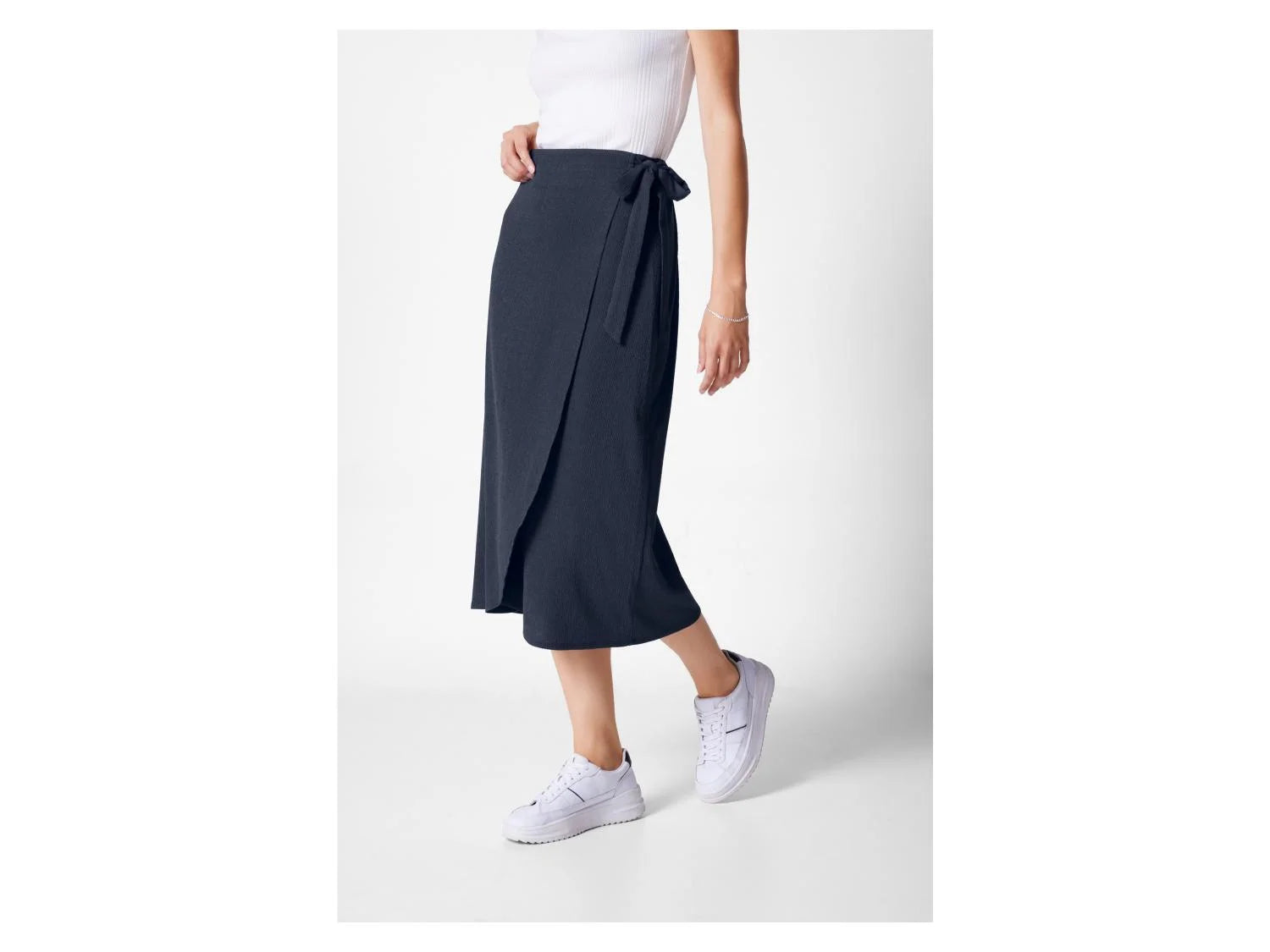Women's wrap midi skirt (Navy)