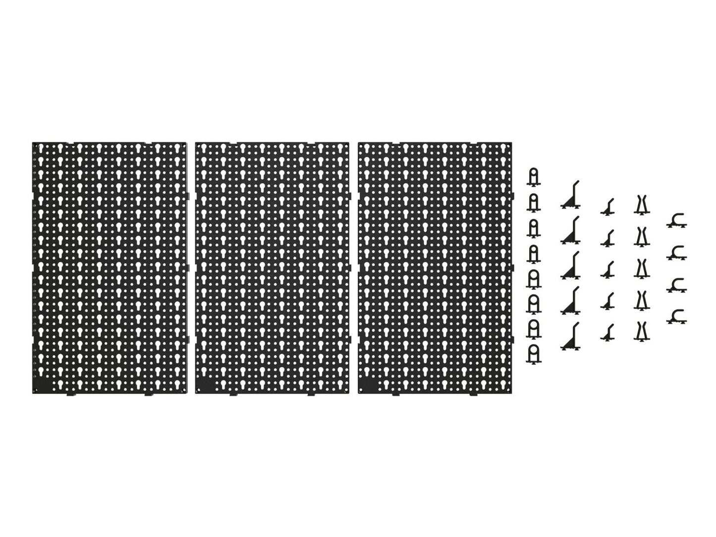 Tool wall organizer, including mounting material