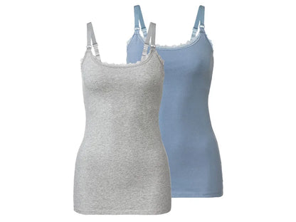 Women's cotton breastfeeding top, 2 pieces