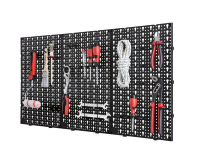 Tool wall organizer, including mounting material