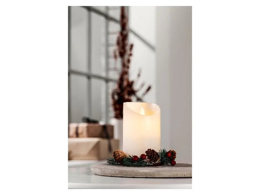 Real wax LED candle (With White Balls Decoration)