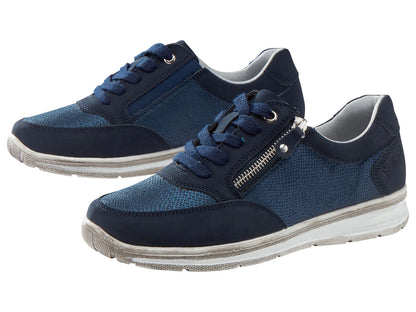Women's casual shoes, width G, with Footflexx anti-stress shock absorber (Navy Blue)