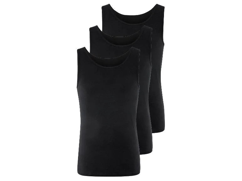 Men's undershirt, 3 pieces (Black)