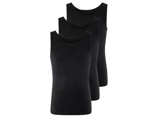 Men's undershirt, 3 pieces (Black)