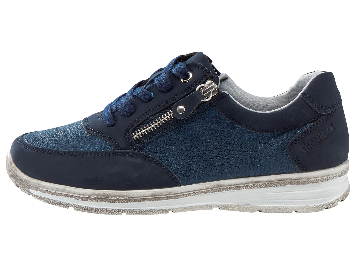 Women's casual shoes, width G, with Footflexx anti-stress shock absorber (Navy Blue)