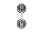 Shower handle with suction cups, Chrome