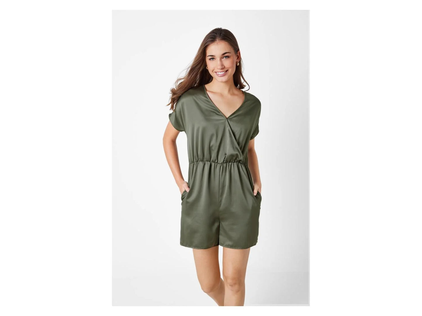 Esmara® Women's satin jumpsuit (Olive Green)