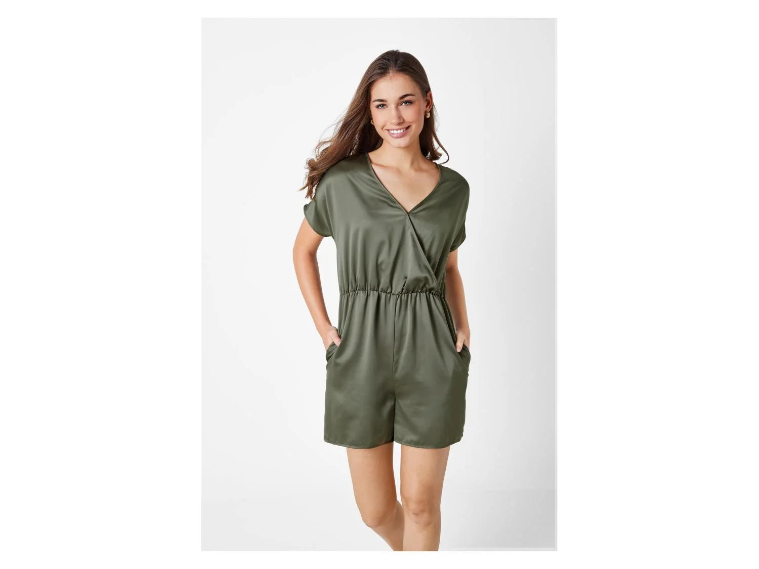 Esmara® Women's satin jumpsuit (Olive Green)
