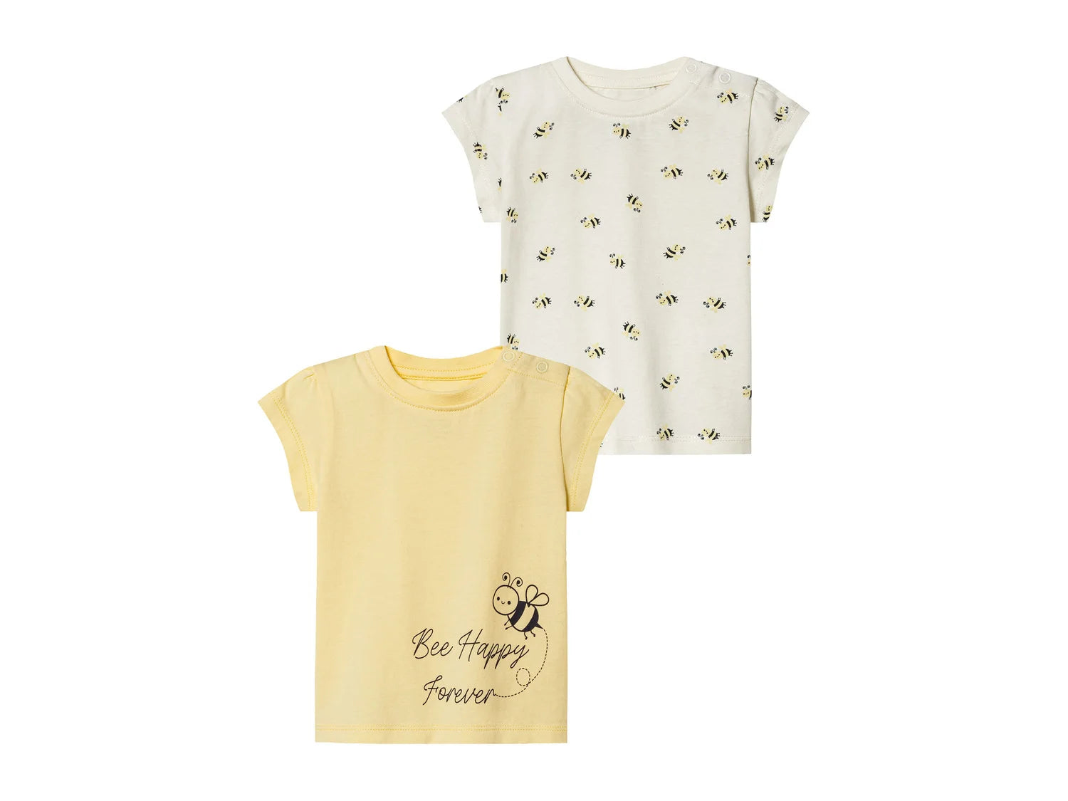 Girls' T-shirts for babies, 2 pieces (bee)