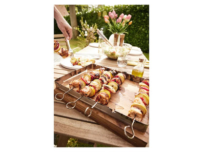 Stainless steel grill skewer set