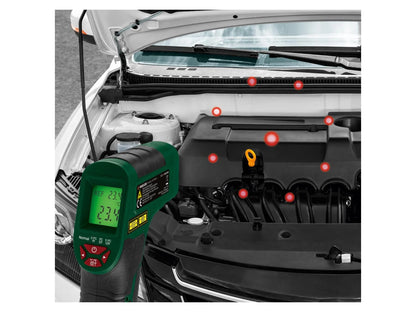 Infrared temperature measuring device »PTI 380 C2«, with colour display and warning tone