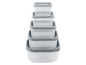 Set of 5 food containers (rectangular, grey)